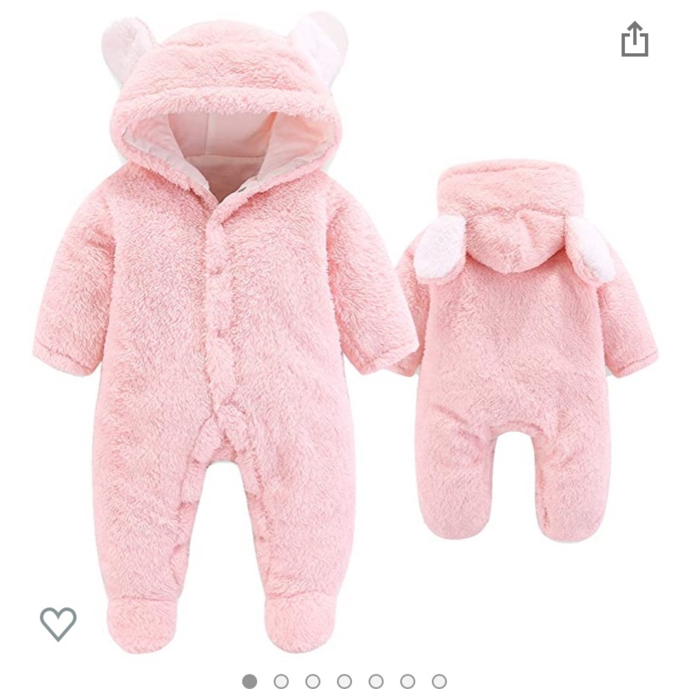 NWT Newborn Fleece Hooded Snowsuit - Picture 6 of 9